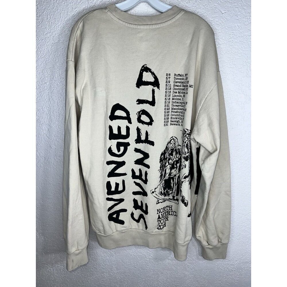 Avenged Sevenfold 2024 North American Tour Large Words Of Wisdom Sweatshirt F1 - Picture 9 of 10